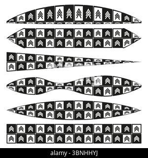 Elliptische Collage-Frames. Abgerundete Fotoschlitze. Sich wiederholender Layout-Vektor. Dekoratives Gitterdesign. Stock Vektor