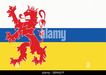 Die Flagge der Provinz Limburg in den Niederlanden Stock Vektor