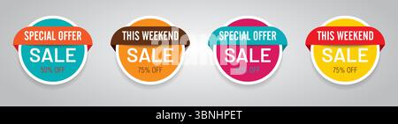 „Aktionsbanner mit Rabatten für dieses Wochenende“ Stock Vektor