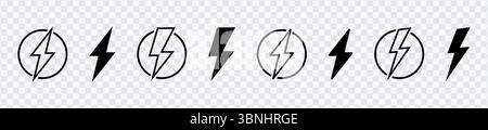 „Blitzsymbol – Energie-, Energie- und elektrische Symbole“ Stock Vektor