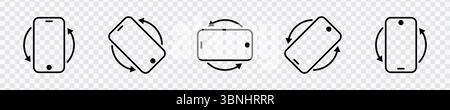 „Symbole für die Drehung des Telefons – Symbole spiegeln und drehen“ Stock Vektor