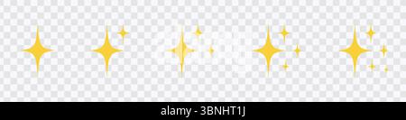 „Sternsymbole in Schwarz, weiß und Gelb für Designprojekte“ Stock Vektor