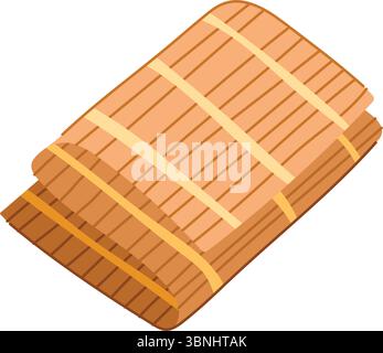 Bambus Sushi Rollmatte Karikaturvektor Illustration Stock Vektor