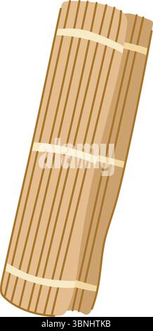 japanische Sushi Rollmatte Karikaturvektor Illustration Stock Vektor