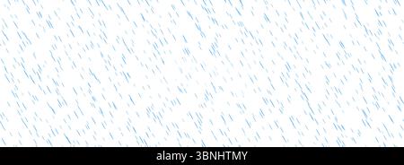 Nahtloses Muster mit diagonalem fallendem Regen. Textur für ausströmenden Regen. Sich wiederholende kleine Wassertropfen im Hintergrund. Vertikaler Regenguss im Hintergrund. Hintergrundbilder für Schneeregen, Hagel oder Schneefällen. Schlechtwettersaison. Vektor Stock Vektor