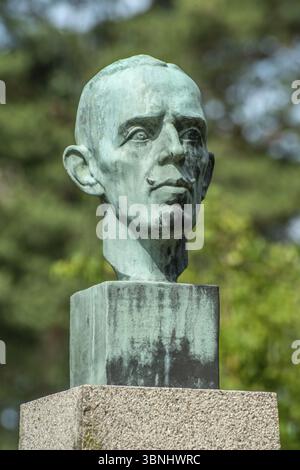 König Gustaf V., 1858-1950, König von Schweden. Statue in Ystad, Skane County, Schweden, Skandinavien, Europa Stockfoto