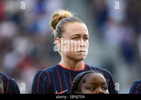 Washington, DC, USA. Juli 2025. Washington, DC, Vereinigte Staaten, 28. Juni 2025: Emily Sonnett (14 Vereinigte Staaten) während des internationalen Freundschaftsspiels zwischen den Vereinigten Staaten von Amerika und Kanada im Audi Field in Washington, DC, Vereinigte Staaten (NUR REDAKTIONELLE VERWENDUNG). (Rebekah Wynkoop/SPP) Credit: SPP Sport Press Photo. /Alamy Live News Stockfoto