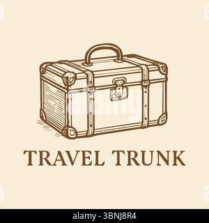Klassischer Reisetasche Ein klassischer Koffer für Reisen und Abenteuer Stock Vektor
