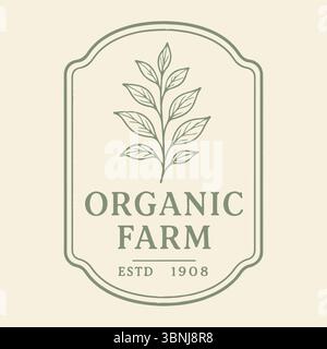 Entdecken Sie frische Bio-Köstlichkeiten auf unserer Familienfarm seit 19 oh 8 Stock Vektor