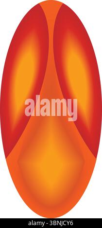 Leuchtendes rot-oranges Farbverlauf. Eine stilisierte organische Form, die einem Insektenauge oder einer Insektenzelle ähnelt und weiß leuchtet. Ideal für Science-fiction- oder Biologiethemen. Stock Vektor