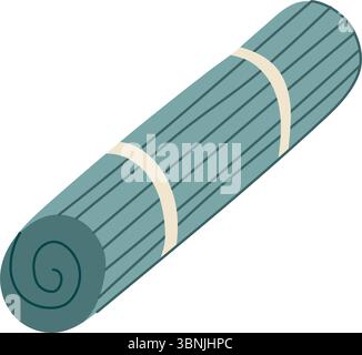 Reis-Sushi-Rollmatte Karikaturvektor-Illustration Stock Vektor