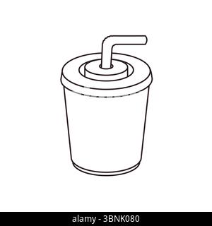 Rote Tasse Becher nehmen weg rote Strohnatron Emoji Symbol Symbol Symbol Vektor Illustration Stock Vektor