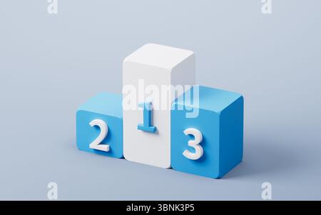 Rankings Podiumsstufen, 3D-Rendering. 3D-Abbildung. Stockfoto
