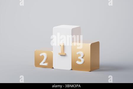 Rankings Podiumsstufen, 3D-Rendering. 3D-Abbildung. Stockfoto