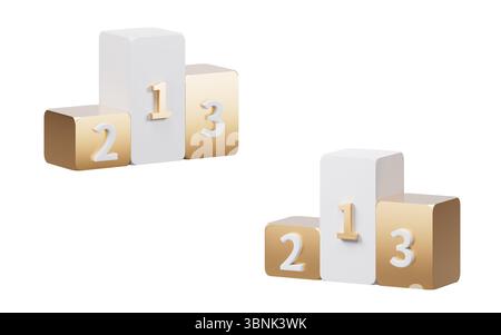 Rankings Podiumsstufen, 3D-Rendering. 3D-Abbildung. Stockfoto
