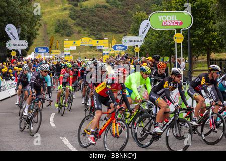 2015 Tour durch Großbritannien ab Holyrood Park, Edinburgh, Schottland Stockfoto