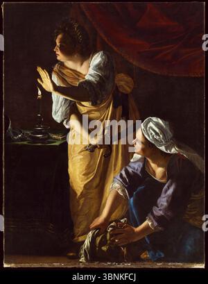 Judith und ihre Dienerin mit dem Kopf des Holofernes. Artemisia Gentileschi. CA.1623-1625. Stockfoto