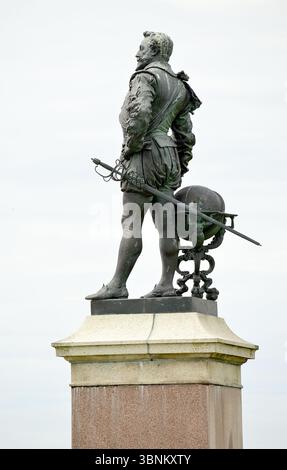 Sir Francis Drake Statue auf Plymouth Hoe Stockfoto