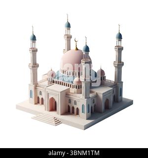 Minimalistisches 3D-Rendering in einem weichen und flüssigen Renderer Stockfoto