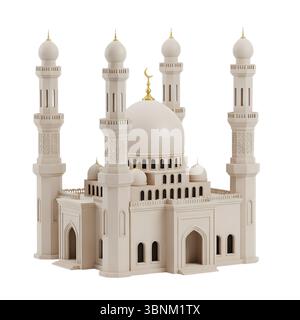 Minimalistisches 3D-Rendering in einem weichen und flüssigen Renderer Stockfoto