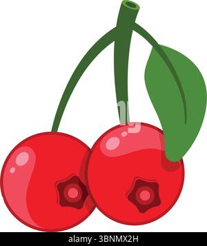 Cranberry Frucht-Ikone im flachen Stil. Preiselbeervektorillustration auf isoliertem Hintergrund. Business-Konzept für frische Beeren. Stock Vektor
