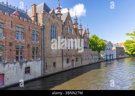 Belgien, Brügge, Altstadt, Kanal, Wasserstraße Stockfoto