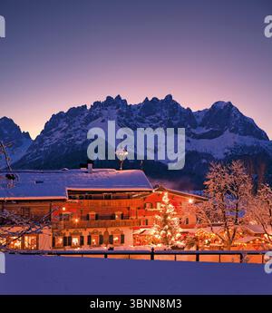 Weihnachtsmarkt im Stanglwirt in Going, Tirol, Österreich Stockfoto