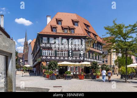 Stadtansicht von Nagold im Nordschwarzwald. Hotel Post am Vorstadtplatz. // 02.07.2025, Nagold, Baden-Württemberg, Deutschland, Europa *** Stadtansicht Nagold im nördlichen Schwarzwald Hotel Post am Vorstadtplatz 02 07 2025, Nagold, Baden Württemberg, Deutschland, Europa Stockfoto