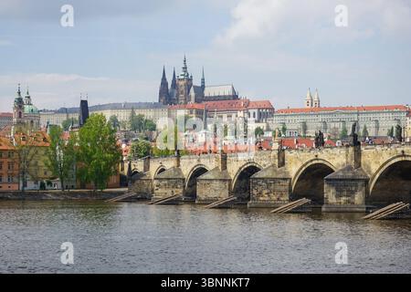 Karlsbrücke in Prag, Tschechische Republik Stockfoto