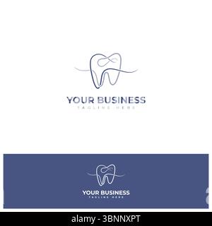 Kreatives Design mit zwei Linien geformten Zähnen und flachem Design. Vektorabbildung Stock Vektor