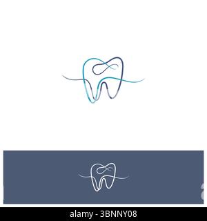 Creative Dental Care Clean Teeth Logo Design Vorlage flach. Vektorabbildung Stock Vektor