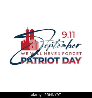 Abstraktes Design im Doppelturm New York feiert den Patriot Day. Vektorabbildung Stock Vektor