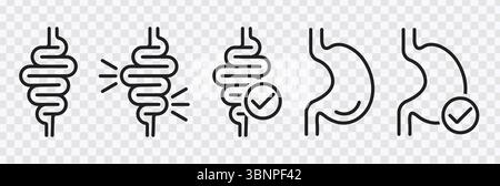 Digestive Health Icons Vektor Design Stock Vektor