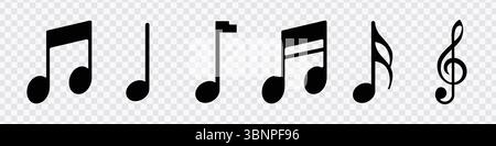 Silhouette Kollektion mit Notiznotizen in Schwarz und weiß Stock Vektor