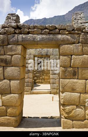 Machu Picchu Archäoligische Stätte, Perú Stockfoto