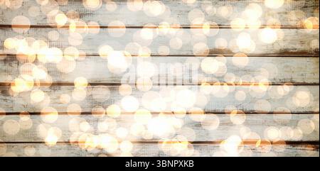 Vektor-Holzhintergrund zeigt weiß-graue Dielen mit goldenem Bokeh auf transparentem Hintergrund Stockfoto