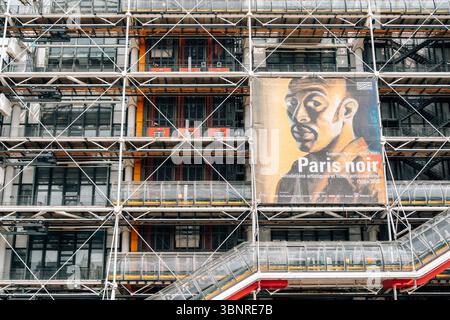 Paris, France - June 8, 2025 : Facade of Pompidou Center building Stockfoto