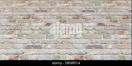 Dekorative Backsteinmauer bildet einen Teil des Innenraums im Inneren des Hauses Stockfoto