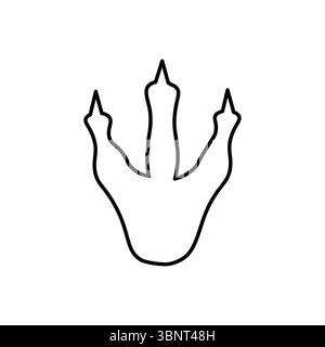 Einfache Vektorumrisse eines Dinosauriers, perfekt für prähistorische Themen und lustige Designs. Stock Vektor