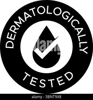 Dermatologisch getesteter Vector Stamp - Skincare Certification Badge - Dermatologisch getestetes Logo-Design Stock Vektor