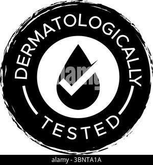 Dermatologisch getesteter Vector Stamp - Skincare Certification Badge - Dermatologisch getestetes Logo-Design Stock Vektor