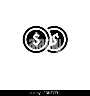 Krypto-Münzbörse, Digital Money Solid Flat Vektor-Symbol isoliert auf weißem Hintergrund. Stock Vektor