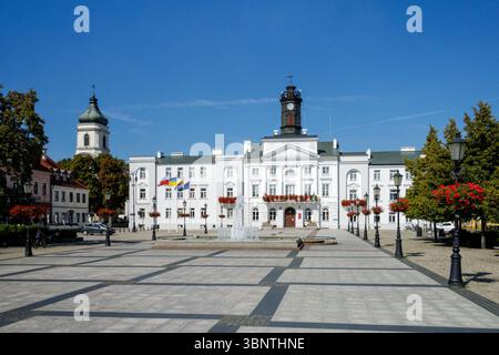 Die neoklassizistischen Rathaus in den Alten Markt in Plock Polen Stockfoto
