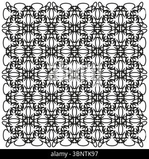Überlappendes Kreisnetz. Interlaced-Schleifenmuster. Geometrischer Gittervektor. Dynamisches Knotennetzwerk. Stock Vektor