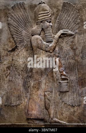 Technischer Segen Neo Assyrischer Palast von Sargon II 721-705 v. Chr. Khorsabad altes Dur Sharrukin Assyrien Irak Louvre, Paris. Stockfoto