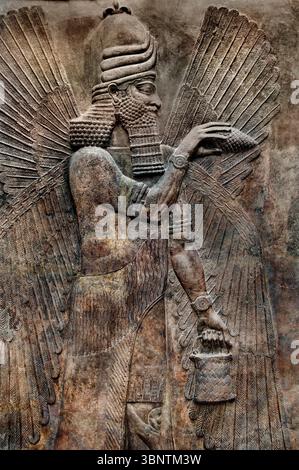 Technischer Segen Neo Assyrischer Palast von Sargon II 721-705 v. Chr. Khorsabad altes Dur Sharrukin Assyrien Irak Louvre, Paris. Stockfoto