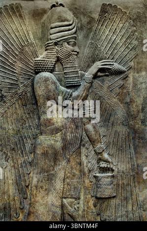 Technischer Segen Neo Assyrischer Palast von Sargon II 721-705 v. Chr. Khorsabad altes Dur Sharrukin Assyrien Irak Louvre, Paris. Stockfoto