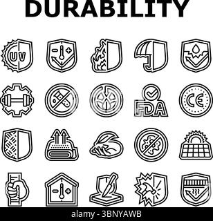 Schutz Haltbarkeit Produktsymbole setzen Vektor Stock Vektor