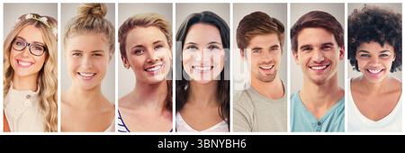 Menschen collage Portrait 7 breit Stockfoto