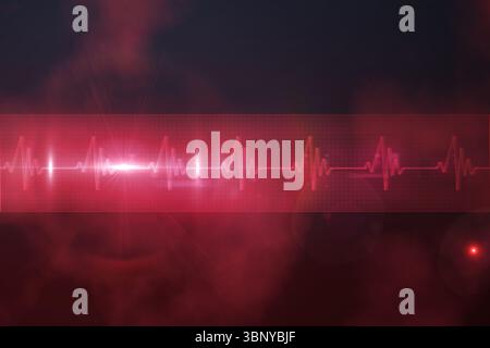 ECG-Linie in rot und schwarz Stockfoto